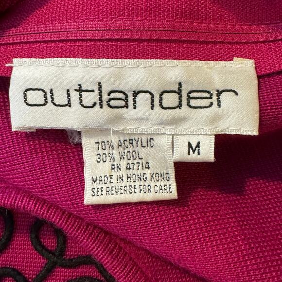 Vintage Outlander Size Medium Wool Blend Embroidered Knit Dress - Picture 7 of 8